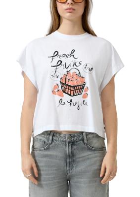 Oversizeshirt mit angeschittenem Ärmel und Frontprint