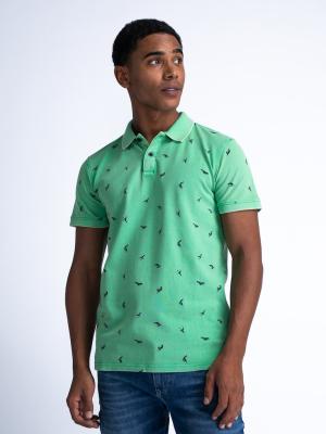 Poloshirt mit All-over Muster | Men Polo Short Sleeve