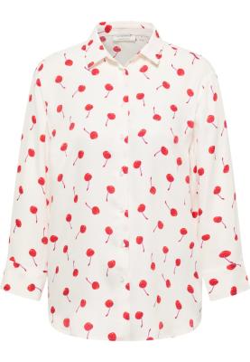 Frisch, feminin und stilvoll – Dreiviertelarm-Bluse mit Kirschmuster | Bluse 7132 R352