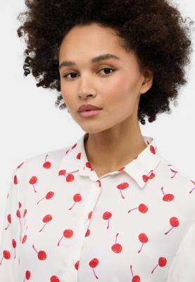 Frisch, feminin und stilvoll – Dreiviertelarm-Bluse mit Kirschmuster | Bluse 7132 R352
