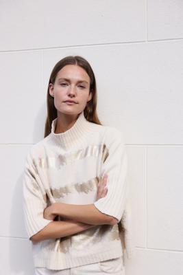 Funkelndes Statement: Der Pullover gold print Jane Lushka < Pullover gold print NB2404