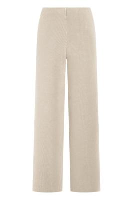 Elaine | Schlupfhose aus weichem Jersey-Cord mit geradem Bein in Creme