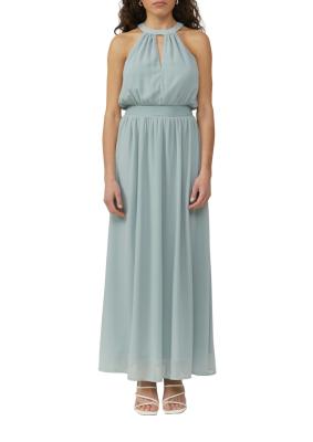 Langes Chiffonkleid mit Smok-Detail