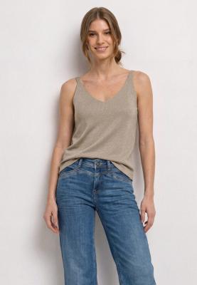 shiny look v-neck top