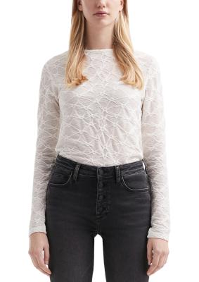 Leicht transparentes Langarmshirt mit speziellem Strukturmuster