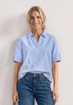 Chambray splitneck shirtcollar