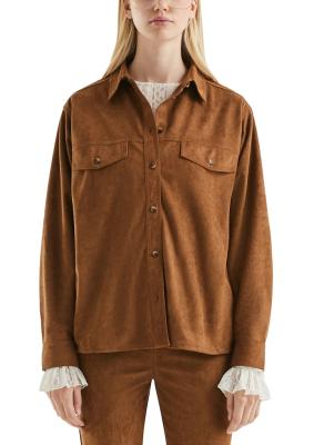 Hemdbluse in Wildleder Optik