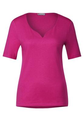 Street One Damen T-Shirt mit Herz-Ausschnitt | QR shirt w.heart neckline shap