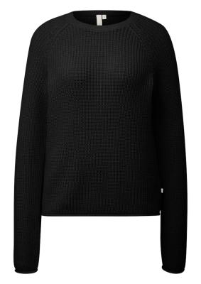 Melierter Strickpullover mit Raglanärmeln