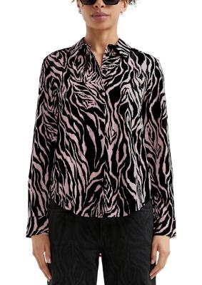 Lange Bluse mit All-over-Print